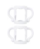 Toddmomy Infant Feeding Bottle Holder - 2pcs Silicone Handle for Standard Baby Bottles (White) - Buy Online on GoSupps.com