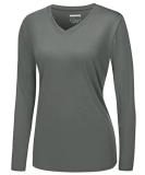 Women's Long Sleeve UPF 50+ Sun Protection V-Neck Shirt - Dark Grey - Medium - Buy Online on GoSupps.com