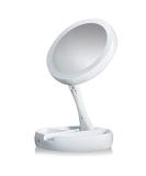 Double Sided Lighted Makeup Mirror with 10X Magnification, Adjustable Brightness, Angle & Height - Compact LED Vanity Mirror for Travel - Buy Online on GoSupps.com