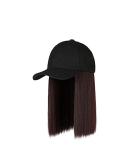 Adjustable Baseball Cap with Attached Long Straight Hair Wig | Women's Vintage Snapback Hat - Buy Online on GoSupps.com