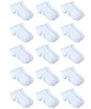Cooraby 15 Pack Kids' Half Cushion Low Cut Athletic Ankle Socks - White, 8-10 Years - Buy Online on GoSupps.com