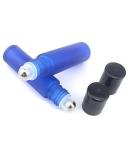 10 ML Frosted Cobalt Blue Aromatherapy Glass Roll-On Bottles - Set of 24 | Essential Oil Containers with Metal Balls | International Shipping Available - Buy Online on GoSupps.com