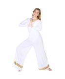 Danzcue Women's Praise Dance Palazzo Pant in White/Gold - Large/X-Large - Buy Online on GoSupps.com