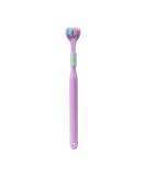 Soft Three-Headed Toothbrush for Kids & Adults - Purple Manual Toothbrush for Gentle Cleaning & Tongue Coating - Buy Online on GoSupps.com