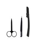 3pc Eyebrow Set - Scissors Tweezers with Comb & Foldable Razor for Perfect Brows | International Shipping - Buy Online on GoSupps.com