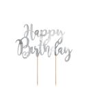 Schnooridoo Happy Birthday Silver Cake Topper - Perfect Cake Decoration for Weddings & Birthdays | International Shipping - Buy Online on GoSupps.com