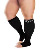 Zeta Open Toe Wide Calf Plus Size Compression Socks 20-30 mmHg - XX-Large Black - Buy Online on GoSupps.com