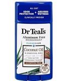Dr Teal's Coconut Oil Deodorant 2.65 oz - Aluminum, Paraben, and Phthalate Free - Buy Online on GoSupps.com