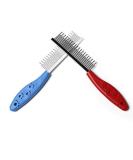 Bahob 1 Pack Deshedding Tool Pet Comb with Long & Short Stainless Steel Teeth Professional Dog Grooming Comb Removing Matted Fur Knots & Tangles Shedding Comb (Random Color) - Buy Online on GoSupps.com
