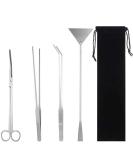 miuse Aquarium Scissor Tweezers Spatula Tool - 4 in 1 Stainless Steel Aquatic Plants Aquascaping Tools Set for Fish Starter Kits & Aquariums Tank - Buy Online on GoSupps.com