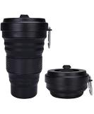 DARUNAXY Collapsible Travel Cup - Silicone Folding Camping Cup with Lid - 19oz Portable Bottle (Black) - Buy Online on GoSupps.com