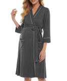 OCCIENTEC Maternity Nursing Robe & Nightgown Set | Maternity Hospital Gown for Breastfeeding | M Grey - Buy Online on GoSupps.com