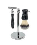 CSB Wet Shaving Kit for Men | 3-in-1 Shaving Set with Razor Brush & Chrome Stand - International Shipping Available - Buy Online on GoSupps.com