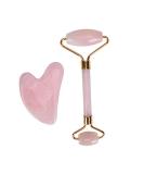 Jade Roller & Gua Sha Set | Pink Face Roller & Gua Sha Tools for Skin Care & Puffiness Relief - Buy Online on GoSupps.com