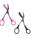 TDST Set of 2 Trimming and Shaping Eyebrow Scissors Kit for Women - Pink Black dtbs22 Beauty Supplies - Buy Online on GoSupps.com
