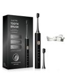 Rechargeable Electric Toothbrush with Medium-Soft Bristles Wireless Charging 4 Modes & Smart Timer - Black - Buy Online on GoSupps.com