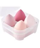 4ct Makeup Sponge Set for Liquid, Cream, and Powder Makeup - Pink Beauty Blender Sponges with Organizer - Buy Online on GoSupps.com