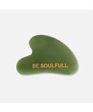 BE SOULFULL Gua Sha - Natural Face Massaging Stone for Firm & Glowing Skin | Jade Green | Unisex | International Shipping Available - Buy Online on GoSupps.com