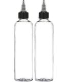 BRIGHTFROM Twist Top Black Applicator Bottles 8 oz - Pack of 2 | BPA-Free PET Plastic | Refillable Squeeze Bottles for Multi Purpose Use - Buy Online on GoSupps.com