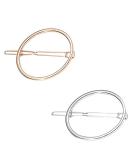 LASSUM 2 Pcs Minimalist Dainty Hollow Geometric Round Circle Metal Hairpin Hair Clip for Women and Girls on any Occasion ( Gold & Silver ) - Buy Online on GoSupps.com
