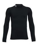 Under Armour Boys' ColdGear Mock Long Sleeve T-Shirt - Black/White, Medium - Buy Online on GoSupps.com