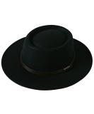 Lanzom Vintage Wide Brim Wool Fedora Jazz Hat - Black Medium - Buy Online on GoSupps.com