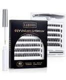 Larbois Individual Eyelashes with Clear Glue - 45 Clusters Kit, Natural Look, Reusable, Latex-Free, Russian Lashes - 10-16mm - Buy Online on GoSupps.com