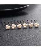 Kercisbeauty Rose Gold Wedding Pearl Hair Pins Set of 6 - Bridal Rhinestone Updo Hair Piece for Bridesmaid Accessory - Buy Online on GoSupps.com
