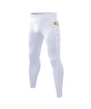 CARGFM Men's Compression Pants - White Active Running Tights with Pocket | Medium - Buy Online on GoSupps.com