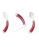Curved Cutlery Set - Lightweight Angle Design for Easy Dining (Right Hand Red) - Buy Online on GoSupps.com