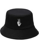 XYIYI Fashion Embroidered Bucket Hat for Women and Girls - Skull Finger Print Design - Buy Online on GoSupps.com