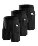 Niksa Compression Shorts Men 3 Pack Compression Underwear for Men Athletic Shorts with Pockets Running Workout Fitness Shorts Large Black*3 - Buy Online on GoSupps.com