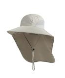 Outdoor Sun Hat for Men with 50+ UPF Protection Safari Cap Wide Brim Fishing Hat with Neck Flap, for Dad Light Grey - Buy Online on GoSupps.com