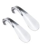 Antrader Stainless Steel Pocket Shoe Horn Set - 2 Pack of 14.5cm Long Metal Shoehorns for Kids, Men, Women - Silver Tone Handle - Buy Online on GoSupps.com