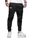 BIBONG Men's Chino Cargo Jogger Pants - Black Large | Outdoor Hiking & Fitness Pants - Buy Online on GoSupps.com