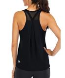 ICTIVE Workout Tops for Women Loose fit Racerback Tank Tops for Women Mesh Backless Muscle Tank Running Tank Tops Large Black - Buy Online on GoSupps.com