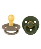 BIBS Color Schnuller 2-Pack | BPA-Free Cherry Nipple | Natural Rubber / Latex | Made in Denmark | Dark Oak & Hunter Green | 0-6 Months - Buy Online on GoSupps.com