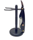 G.B.S Men's Classic Straight Edge Razor Shavette - Professional Black Brush & Stand 10 Blades Effortless Glide Pain-Free Shaving - Buy Online on GoSupps.com
