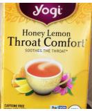 Yogi Tea Throat Comfort - Caffeine-Free Honey Lemon, 16 Tea Bags - 1.12 oz - Buy Online on GoSupps.com