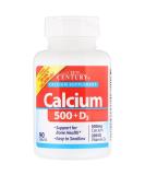 21st Century Calcium 500mg + D3 - 90 Tablets for Healthy Bones & Immune Support - Buy Online on GoSupps.com