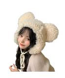 Cute Plush Faux Fur Animal Critter Hat Cap with Ear Flaps Fuzzy Bear Hat Soft Warm Winter Hat Beanie for Adults Women Girls Beige - Buy Online on GoSupps.com