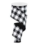 Plaid Check Wired Edge Ribbon - 10 Yards - Black & White | 2.5-inch Width - Buy Online on GoSupps.com
