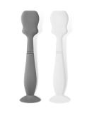 2 Pack Silicone Baby Diaper Cream Brush & Spatula Set - Gray & White | Butt Paste Applicator for Newborns - Buy Online on GoSupps.com