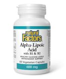Natural Factors Alpha-Lipoic Acid + B 600 mg | 60 Capsules - Powerful Antioxidant for Optimal Health - Shop Internationally - Buy Online on GoSupps.com
