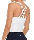 HeyNuts Longline Zeal Bras Medium Impact Wirefree Sports Bras Workout Tank Tops with Removable Pads, A-D Cups Medium White - Buy Online on GoSupps.com
