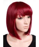 S-noilite Classy Bob Full Wig - Neat Fringe Charm Red Heat Resistant Hair Wig for Elegant Ladies - Buy Online on GoSupps.com
