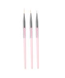 3pcs Nail Art Dotting Liner Brush Set with Rhinestone Handle - Pink Manicure Tools - Buy Online on GoSupps.com