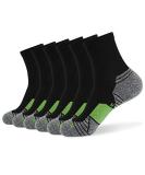 WANDER Men's Athletic Ankle Socks 6 Pairs - Black Green - Sizes 10-12 | Running & Cycling Low Cut Sport Socks - Buy Online on GoSupps.com