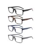 Yuluki 4 Pack Reading Glasses Blue Light Blocking Lightweight Rectangle Frame Mens Womens Computer Readers with Spring Hinge +2.0 4 Pack 2.0 x - Buy Online on GoSupps.com