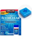 DIINGO Pill Case & Kirkland AllerClear Antihistamine 10mg Bundle - 365 Tablets for Allergy Relief - International Shipping - Buy Online on GoSupps.com
